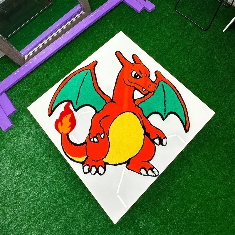 Custom Fire Dragon Tufted Wall Rug-Handmade Art