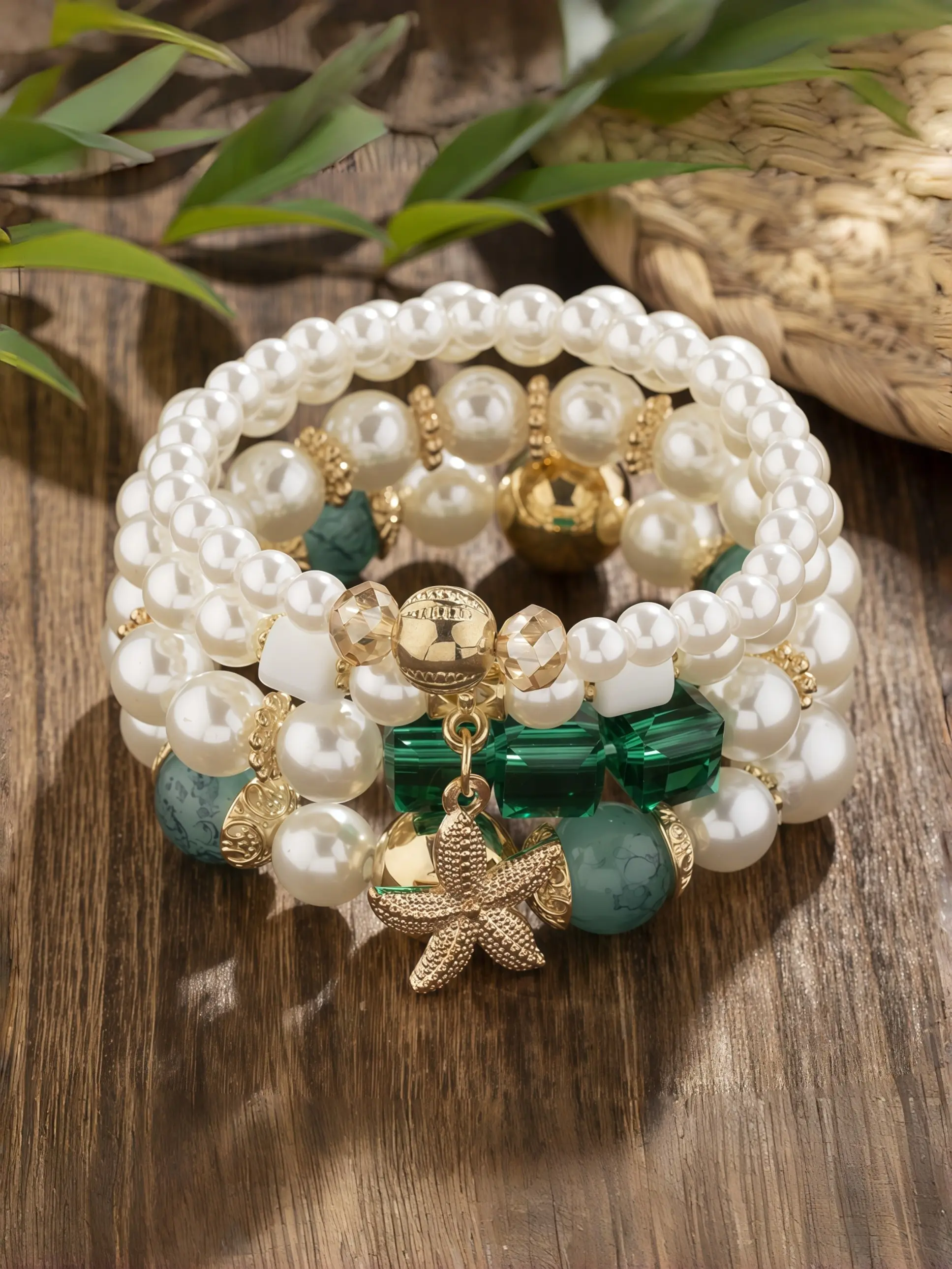 New Bohemian Bracelet Creative Women's Jewelry Starfish Pearl Multi-Layer Beaded Bangle, Casual Ethnic Pattern, All Seasons, Elegant Jewelry Bracelet, Pretty Bracelet, Boho Style Bangles, Beaded Bracelets