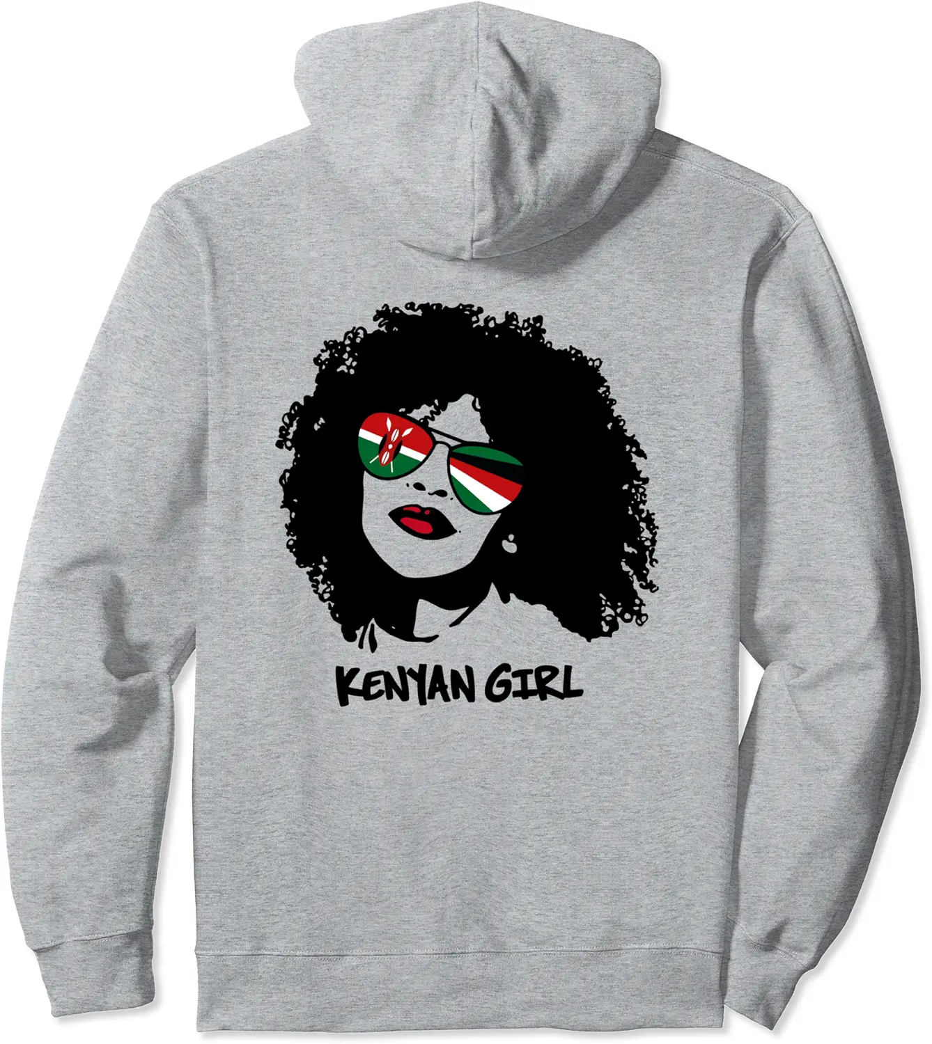 Kenya Kenyan Girl Woman Black Heritage Cool Afro Shades Flag Pullover Hoodie - Antonioja Shop 82B09NC11N7X
