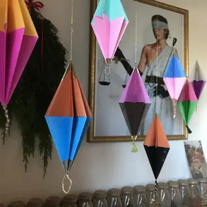 Ornament set, origami, paper, Victorian Christmas, cozy, eclectic Christmas decor, handmade