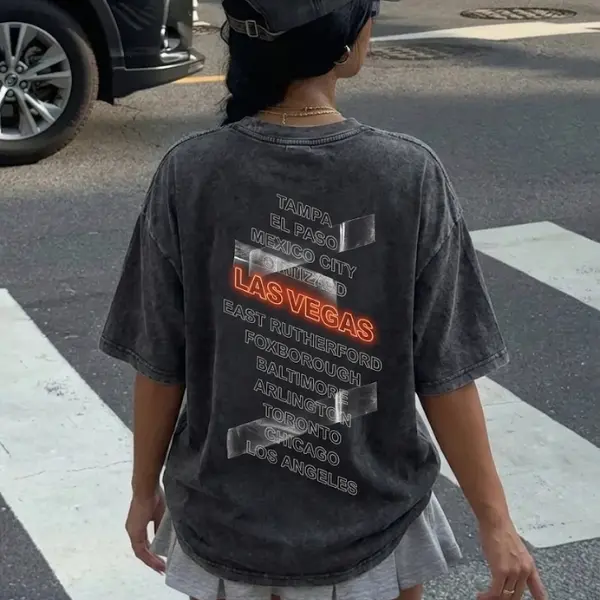 ARIRANG Inspired Las Vegas Vintage Wash T-Shirt Hoodie, Korean Music Graphic Tee, Unisex Streetwear Fan Apparel