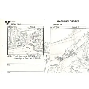 Chip n Dale Rescue Rangers Original Production Animation Storyboard Walt Disney FIRST EPISODE 1988 A56