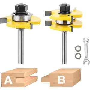 Tongue and  Router Bit Set,2PCS  Milling  for Woodworking (14 ih Shank)