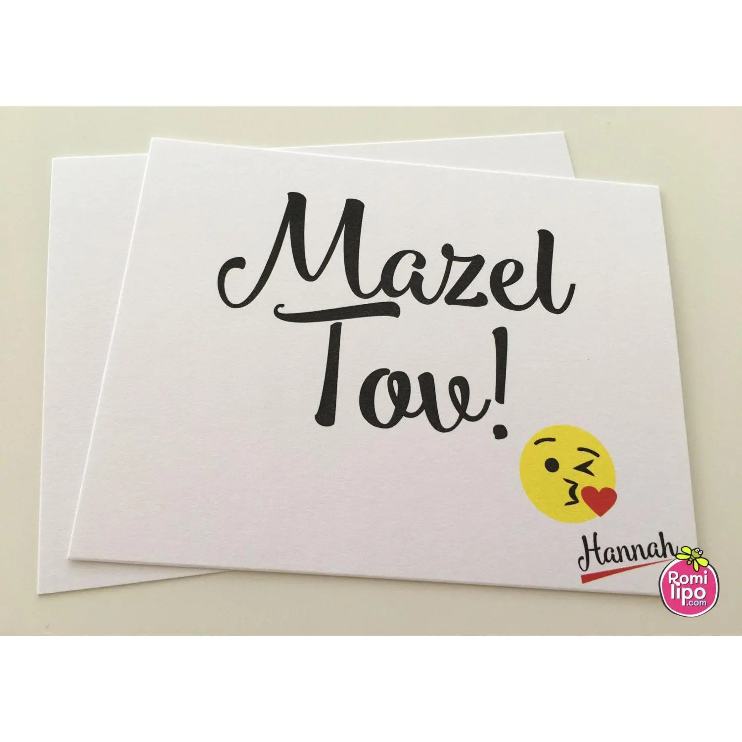 Mazel tov cards, set of 10 Personalized note cards with matching envelopes, Mazal Tov cards, Mazl Tov, emoji, mazel tov, Judaica note cards