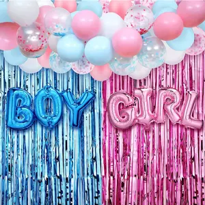 Gender Reveal Balloon Set - Pink "GIRL" & Blue "BOY" Foil Balloons - Baby Shower Party Decor