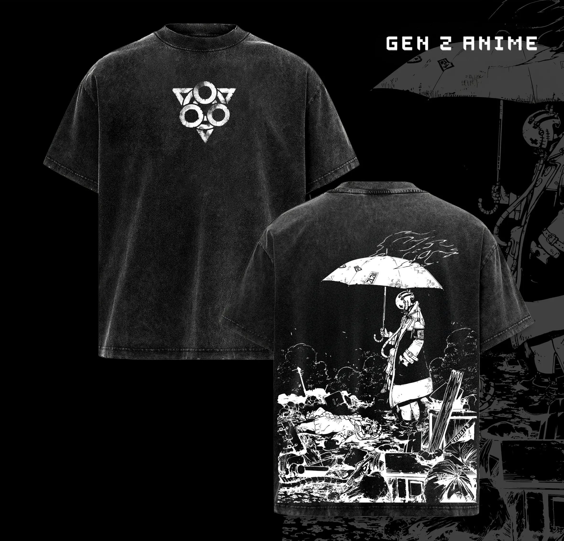 Gachiakuta x Rudo & Enjin Vintage Unisex Oversize Anime Manga Acid