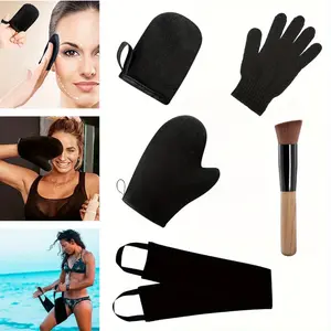 5 PCS Tanning Exfoliating Gloves Body Lotion Applicator Self-Tanning Applicator Tools Facial Tanning Gloves Exfoliating Gloves Self-Tanning Gloves Tanning Lotion Applicator Suitable for Most Skin Brush Bath