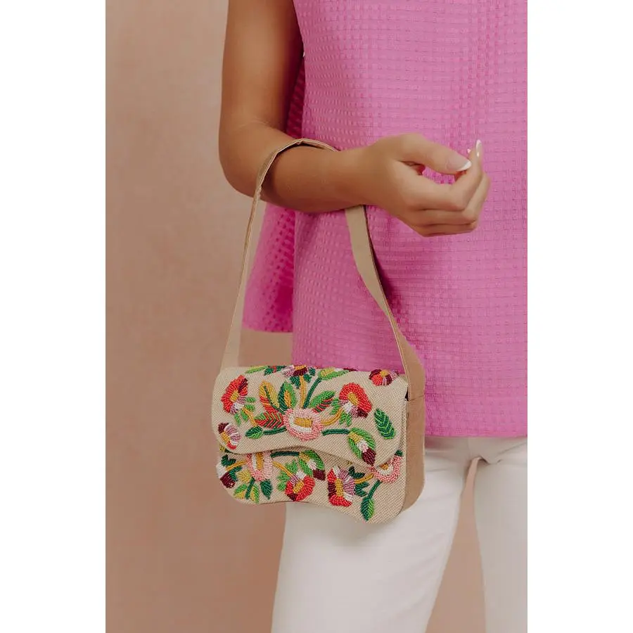 Sweet Vacay Floral Beaded Purse