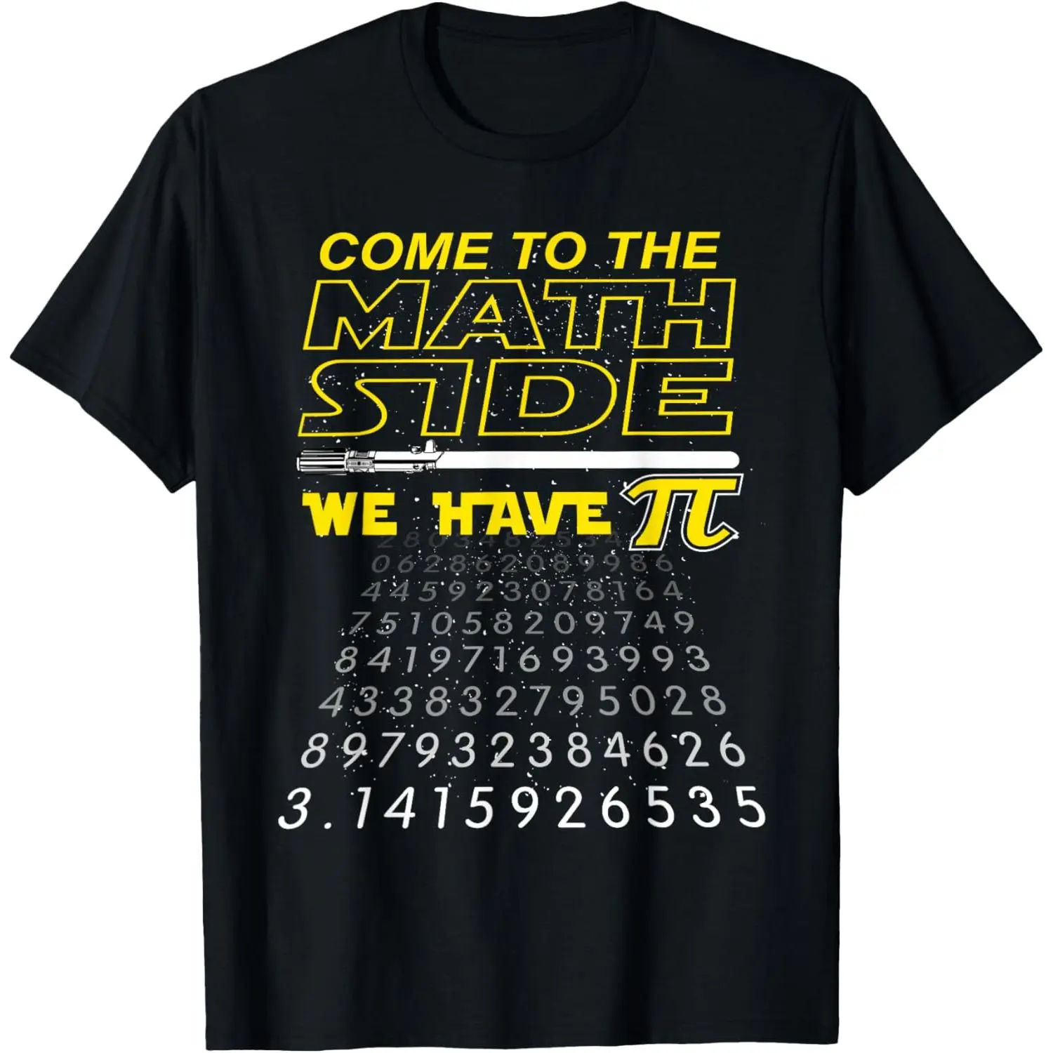 Women's 100% Cotton Round Neck Short-Sleeve Graphic Vintage T-Shirt - Math Geek & Nerd Themed "Come to The Math Side We Have Pi" Tops