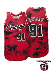 Men's Basketball Jersey Chicago #91 Shirts for Hip Hop Jersey,Theme Party,Gift for Basketball Fans