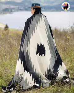 Black-capped Chickadee Alpaca Blanket Bohemian Design Soft Cozy 80% Alpaca 20% Acrylic Handmade Queen Size 74x94 Inches Warm Stylish for Cuddling with Stripe Pattern