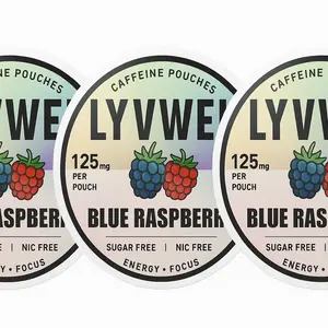 3 Cans 125 mg Blue Raspberry Caffeine Pouches  - 15 Pouches Per Can Sugar Free Nic Free Extreme Energy Focus Sport Energy Beverage Drink Low-Calorie  Zero Sugar Athletes