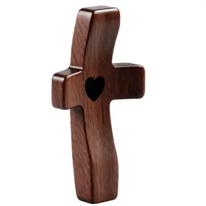 Wooden Comfort Pocket Prayer Cross, Christian Religious Encouragement Gift for Clutching & Praying, Home Decor Religious Decoration Room Accessories