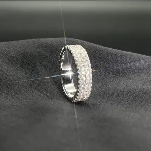 wishThe new AliExpress drill rings in three rows Chic simple ring with zircon