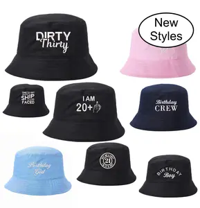 Embroidered Birthday Bucket Hat for Adults - Men's and Women's