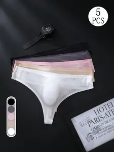 Men's Underwear Briefs Set, Breathable Comfort Fabric Design, Five Colors Available, Versatile All-Season Wear, Sporty Casual Style, Breathable Undergarments