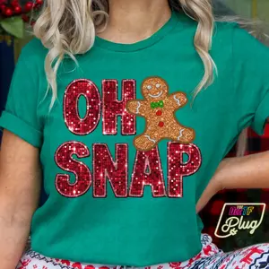 Christmas "Oh Snap" Gingerbread 10" DTF Transfer