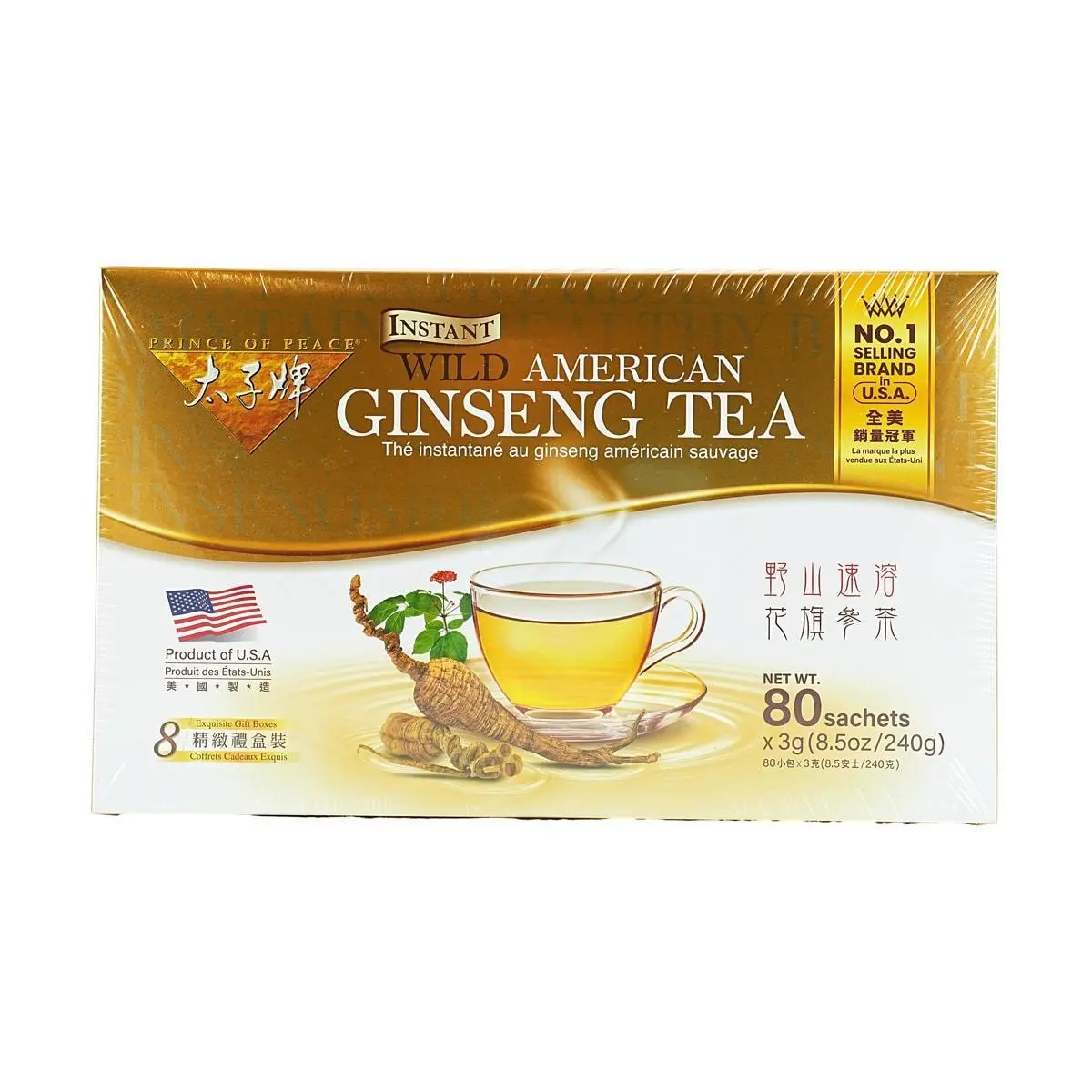 PRINCE OF PEACE American Wild Ginseng Instant Tea 80 bags PRINCE OF PEACE American Wild Ginseng Instant Tea 80 bags