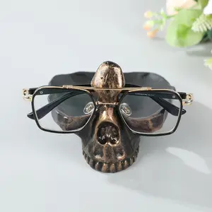 Stylish Skull Glasses Stand Home Accessory Gift for Boyfriend Trendy Desktop Decor Sculpture Desk Decor Handcrafted Storage Art Piece