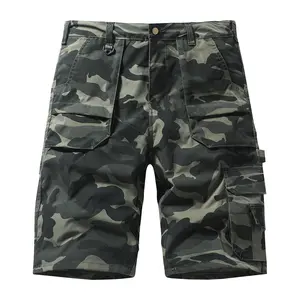 Men’s summer cargo shorts — “Fashion” label, multiple pockets, practical work shorts, lightweight breathable casual hiking shorts, outdoor military-style combat shorts, loose fit for everyday wear