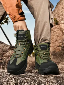 Men's Tactical Waterproof Durable Outdoor Hiking Boots, Leather Anti-Slip Climbing Shoes, Suitable for Rock Climbing, Camping, Work Scenarios, All Terrain Outdoor Boots