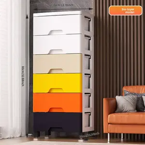 3/4/5/6/layer storage cabinet drawer type plastic household locker living room multi-layer chest of drawers bedroom floor bedside storage cabinet