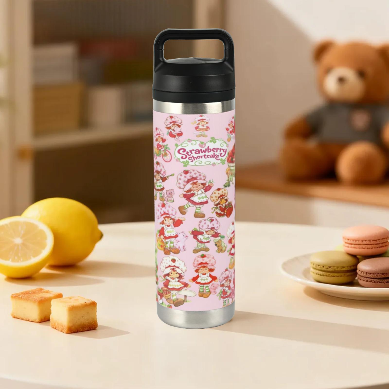 20oz New Stainless Steel Handled Tumbler Strawberry Shortcake Design Portable Water Bottle for Home Office School TikTok Viral Cup Trending Aesthetic Reusable Gift Cute Girls Tumbler 20oz New Stainless Steel Handled Tumbler Strawberry Shortcake Design Portable Water Bottle for Home Office School TikTok Viral Cup Trending Aesthetic Reusable Gift Cute Girls Tumbler