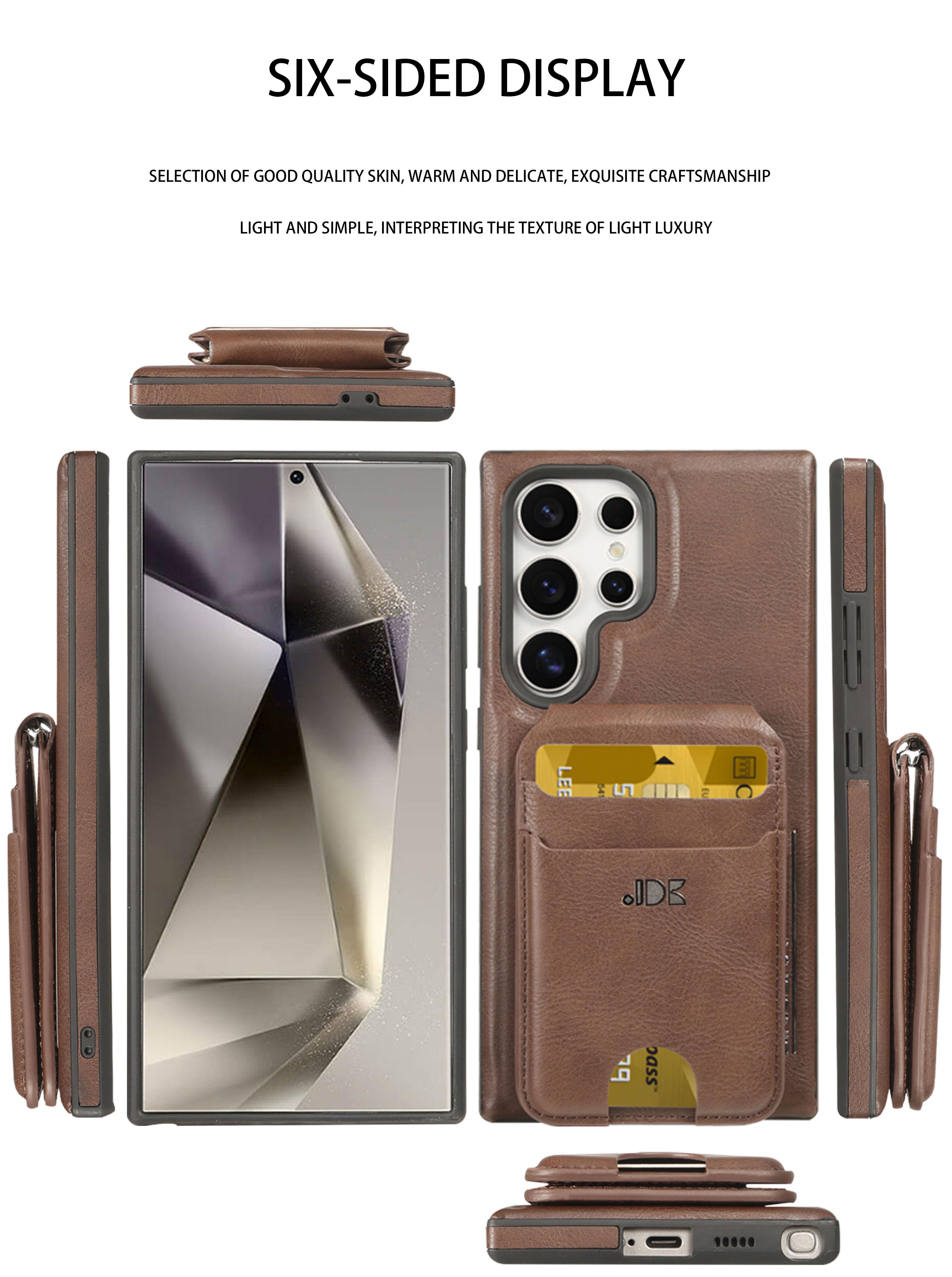 New Leather Business Magnetic Detachable Card Bag Stand Case For Samsung S24Plus/S23Ultra/S24/S23/S24Ultra Full Shockproof Card Slot Protective Cover For Men And Women