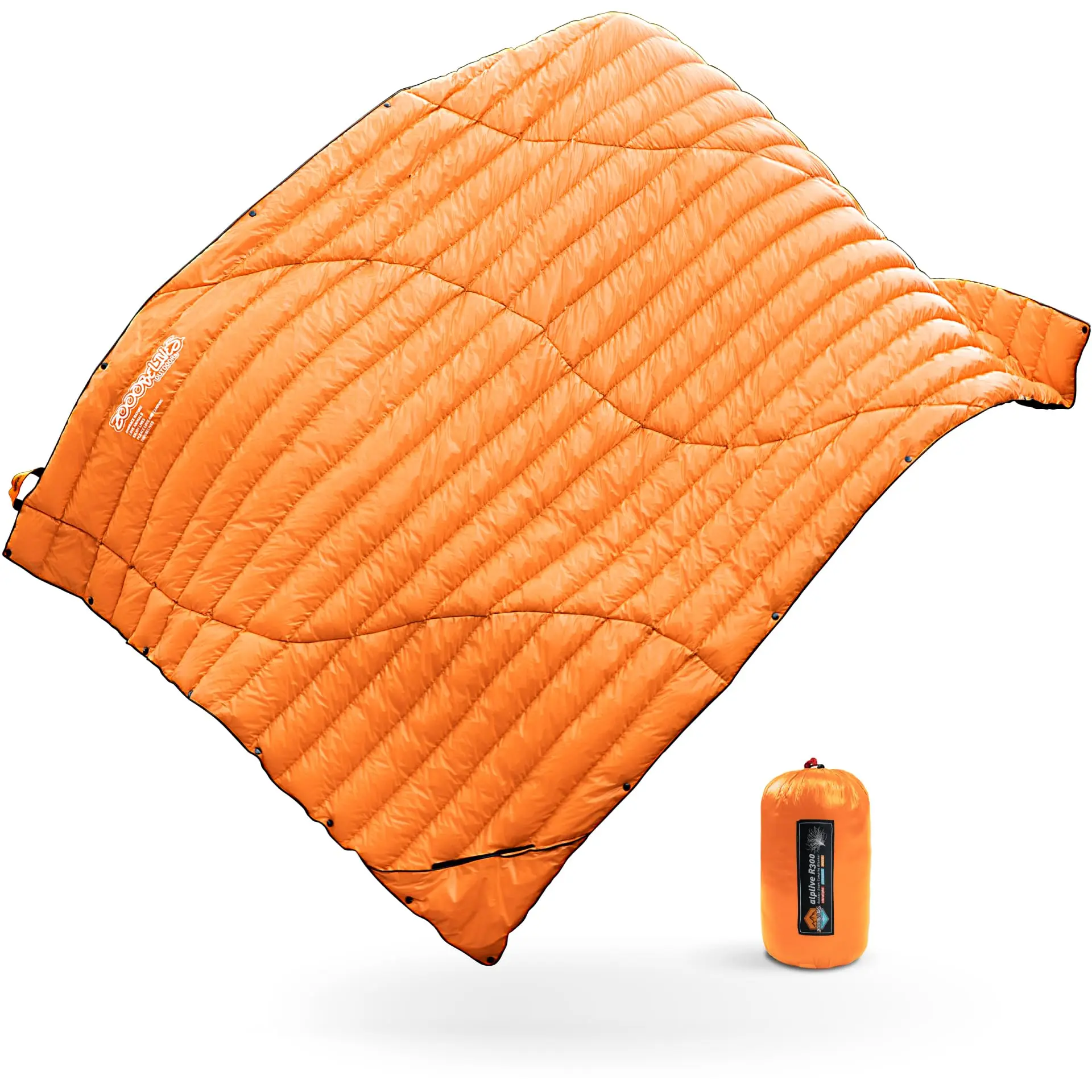 ZOOOBELIVES Ultralight 650 Fill Power Down Camping Quilt - Orange, 1.35lbs Premium Compact Warm Comforter, Plush Cozy Down-Filled Outdoor Camping Supplies, AlpliveR300 Insulation Non-Inflatable Portable Companion for Backpacking, Hiking, Travel, Portable,
