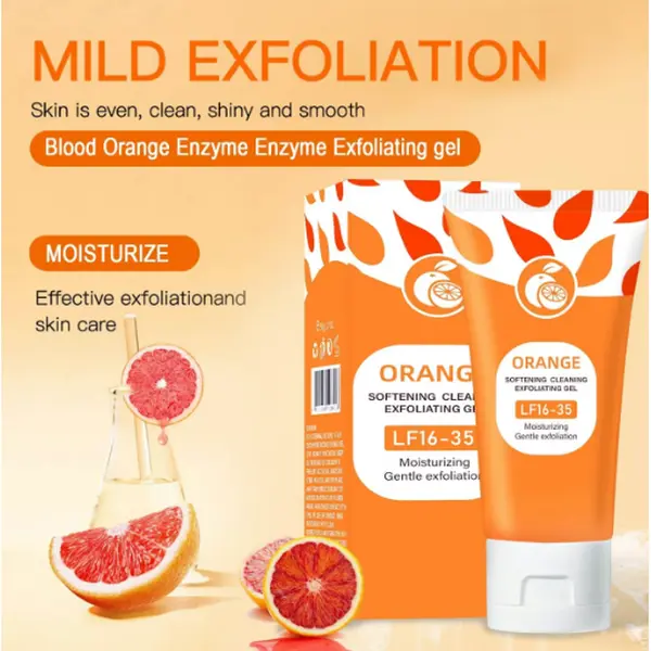Soothing Orange Enzyme Exfoliating Gel, a Brightening & Hydrating Face and Body Cleanser for All Skin Types, 100g, Body Care, Face & Body, Hydrates Deeply