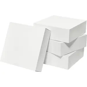 12x12x4 Inches Large  Boxes with  10 Pack Extra Deep Square Shirt Clothes Scarf Box for Christmas Presents, Holidays, Birthday, Wedding  Wrapping White