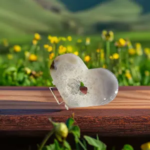 Agate heart with druzy (Small) natural crystal