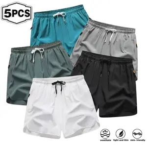 Women’s 5-pack lightweight running shorts for fitness—casual wear suitable for everyday workouts; lightweight and comfortable with a skin-friendly design; zippered pockets; versatile summer bottoms ideal for outdoor activities.