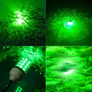 [LED Fishing Light] 108 LED Underwater Fishing Light, 12V LED Fish School Detection Light - Submersible Night Fishing Bait Detector for Crabs, Shrimp, Squid, Gills - Battery Not Included