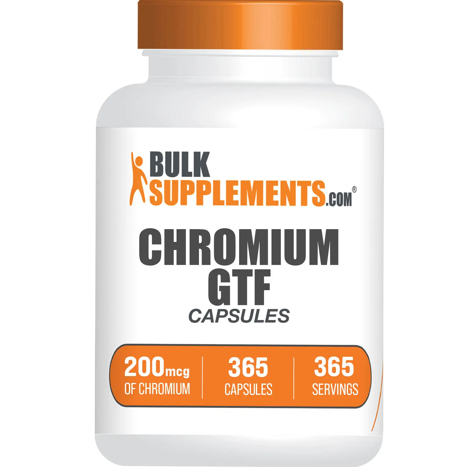BulkSupplements - Chromium GTF Capsules - Antioxidant - Metabolism - Muscle Recovery - 365 Capsules - 200mcg of Chromium per Serving