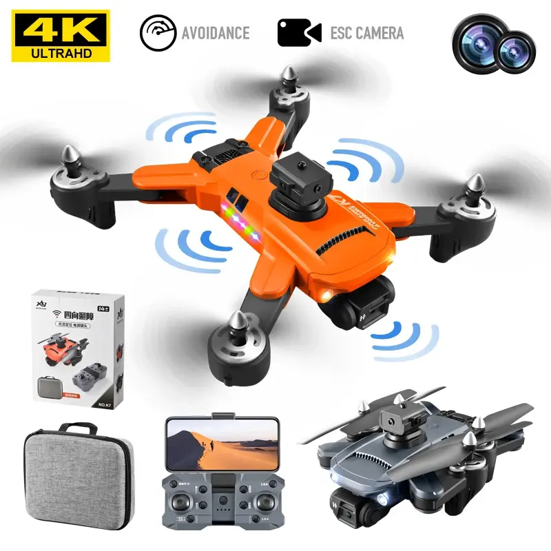 UNO1RC NM59237 Plastic RC Quadcopter Toy - Smart Control Drones, Wireless Drones, 5G Wi-Fi FPV Drone with 360-Deg Laser Obstacle Avoidance, Brushless Motor, 4K HD Dual Camera, Optical Flow Localization, 2000mAh Battery, Mobile Phone & Remote Control