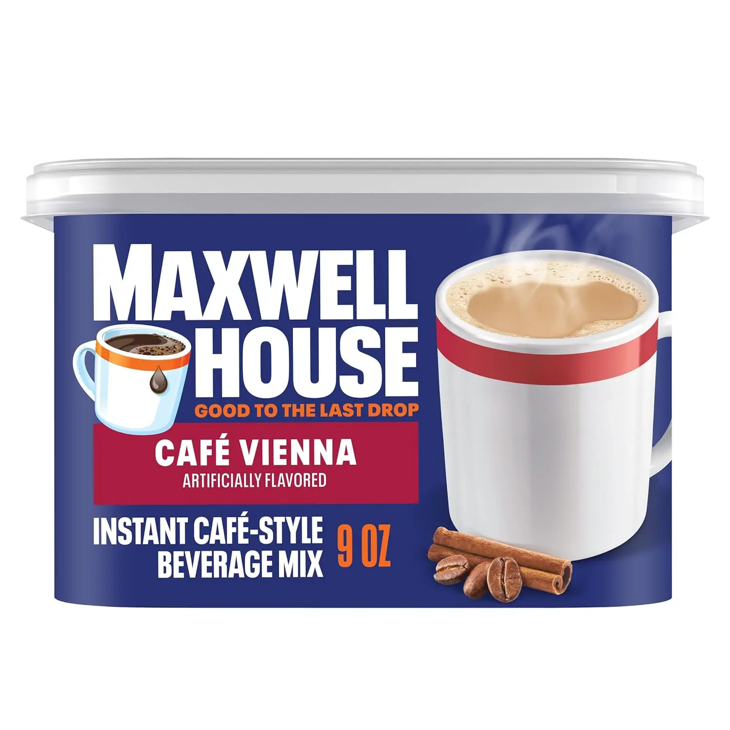Instant Cafe-Style Beverage Mix, Easy to Prepare, 1 Canister, for Quick Morning Coffee or Afternoon Treat, Cafe Vienna, Kosher Dairy, 9 oz