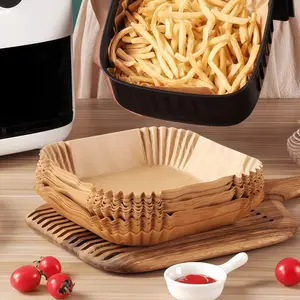 Air Fryer Disposable Paper Liners, 6.3In Round Air FryerParchment Paper Air Fryer Disposable Paper Liner(100Pcs-6.3 inch) Non-stick Disposable Liners