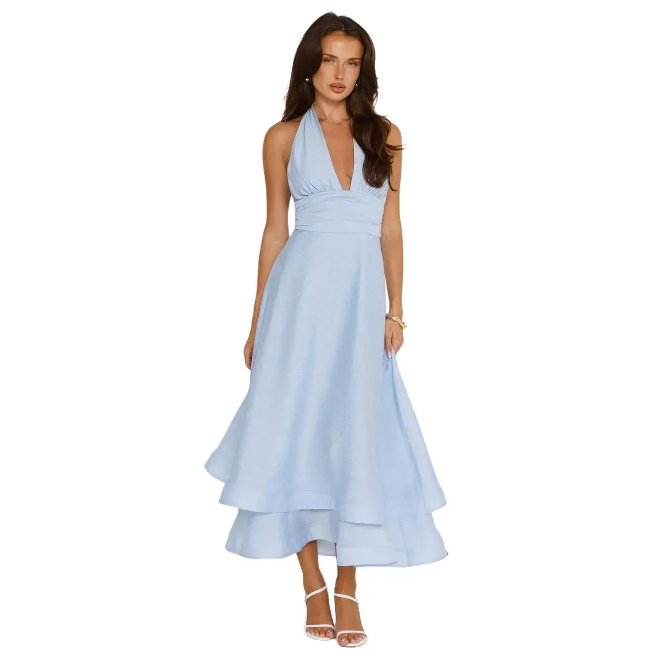 Women's Opal Glow Halter Maxi Dress, Blue Casual Dress Womenswear Summer - TikTok Shop Women's Opal Glow Halter Maxi Dress, Blue Casual Dress Womenswear Summer - TikTok Shop