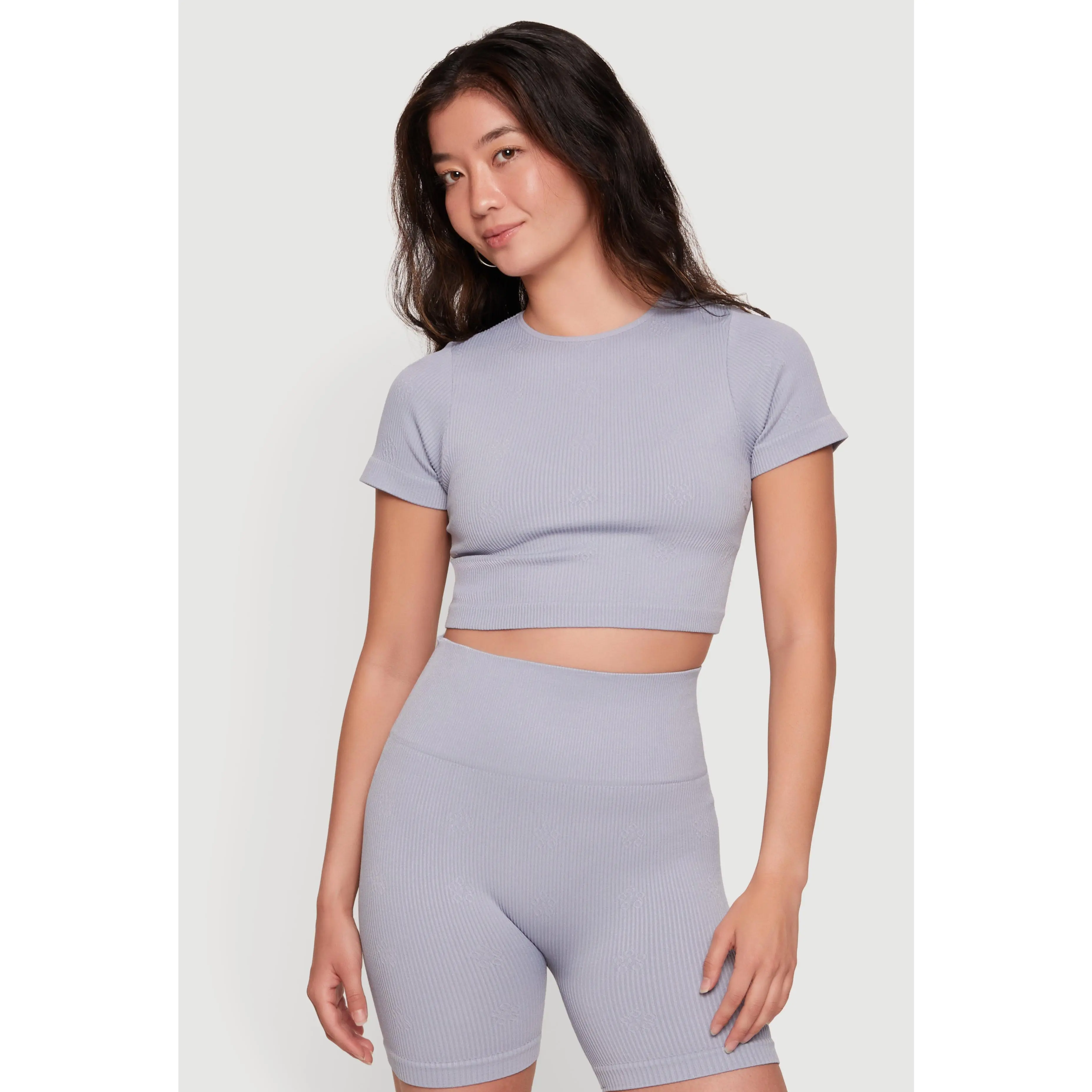 Seamless Compression Rib Knit Crop Top