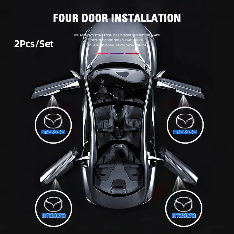 2pcs Mazda HD Car Door Welcome Courtesy Light Led Projector Lamp Vehicle Welcome Light For Mazda 3 6 2 5 CX5 CX3 Atenza MX5 CX7 Axela CX30 CX90 CX60 CX50 MX30 CX9 RX8 CX8 Car Door Lights Car Lighting Accessories