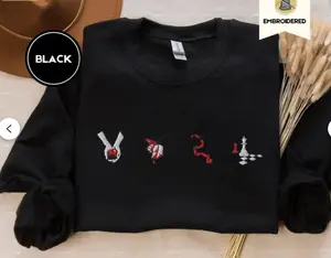 Twilight-Inspired Embroidered Sweatshirt – Book Cover Aesthetic Crewneck