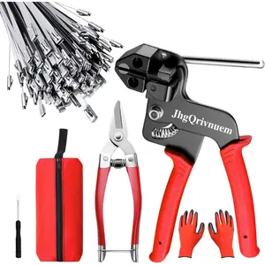 Zip Ties Gun Set-For Fastening And Cutting Tie Special Tool,With 100pcs 11.8in Stainless Zip Ties ,For Chain Link Fence Parts, Wire Fence Rolls,Exhaust Wrap, Poultry Fence﻿