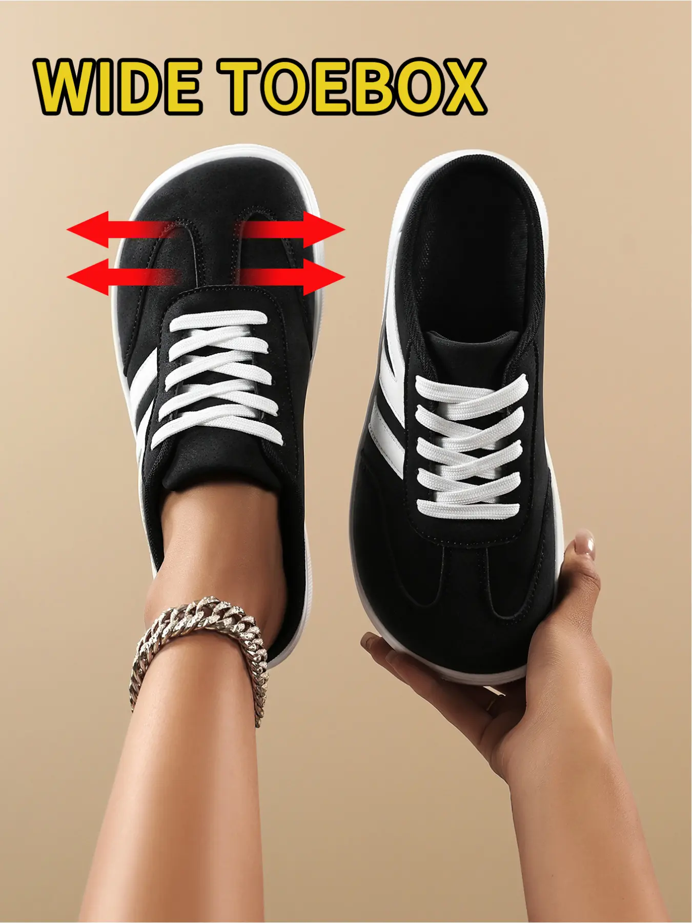Women's Slip-On Mule Sneakers | Retro Striped Style Design, Breathable & Lightweight, Backless Casual Shoes for Everyday Wear, Walking Shoes, PU Leather Mules