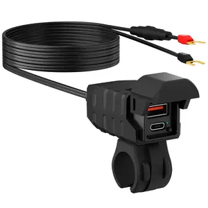 Waterproof Motorcycle Phone Charger PD Fast Charging with LED Indicator Shockproof Case for Bike Cycling Outdoor USB-C Power Supply Motorcycle Accessories