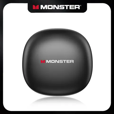 Monster Open-Ear Wireless Mic Electronic Headset - Secure-Fit Earhook, Noise Cancellation, 165H Playtime, Bluetooth 6.0, Sweatproof, Lightweight, Gym/Driving Use, Back to School, Mobility Freedom, Men's Gifts