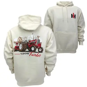 lH 1206 Turbo Hoodie – International Harvester Vintage Farm Tractor Hoodie, Red Tractor Graphic, Classic Farmwear Pullover