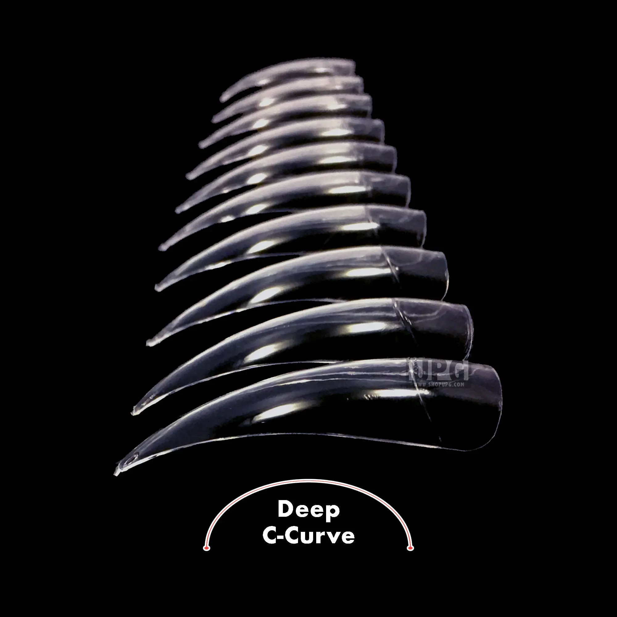 Long & Sharp Stiletto Nail Tips with Deep Curve for Nail Art, Nail Extensions, Artificial, Acrylic, Drag Queen Nails, Nail Gloves and Cosplay Claws