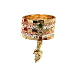 Weekly Ring with Dolphin Charm, 14k Gold Plated