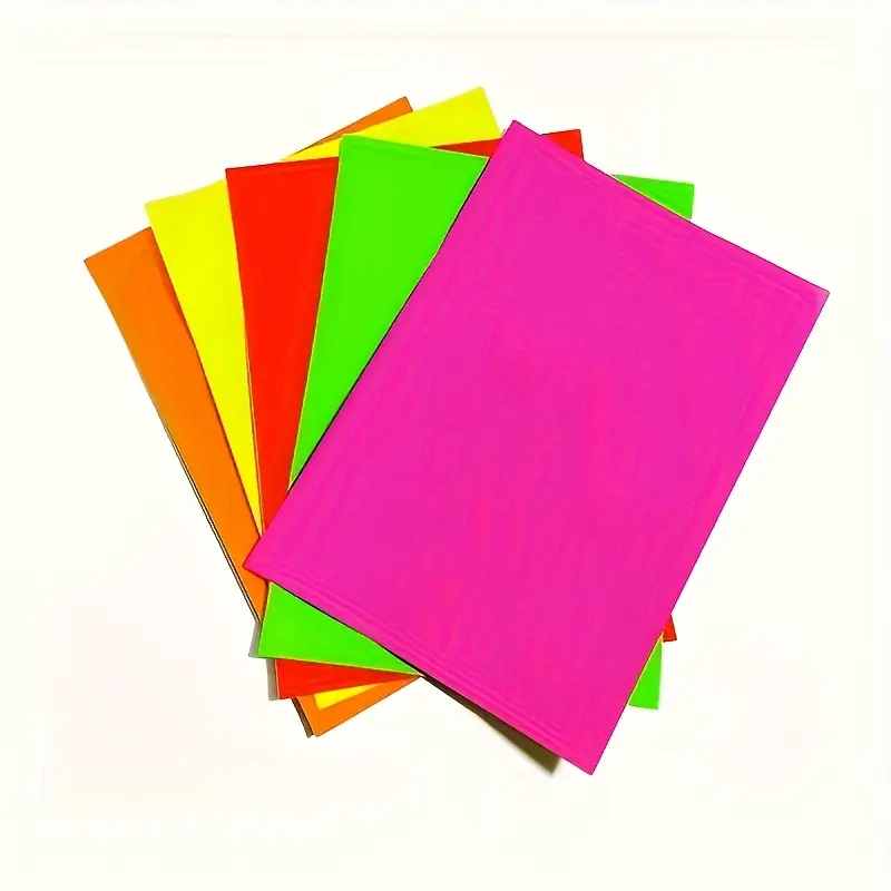 40sheets 8.3" X 11.7"Neon Color High Light Fluorescent Labels Color Printable Sticker Self Adhesive Sticker Sticky Labels For Laser & Inkjet Printer Label Stickers